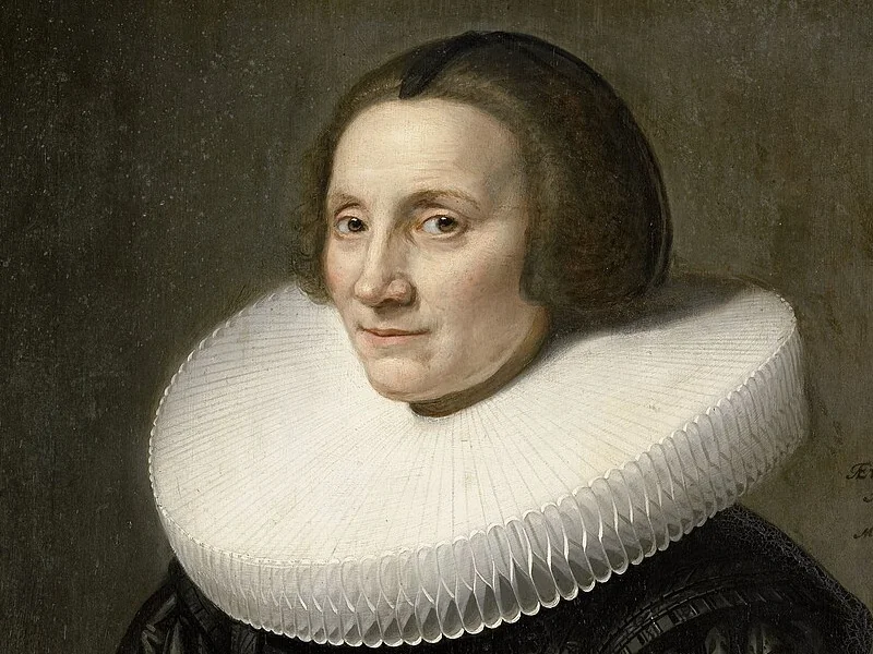 1566-Michiel Jansz. van Mierevelt - Ritratto di Caecilia van Beresteyn. Seduta, a mezzo busto, rivolta a sinistra